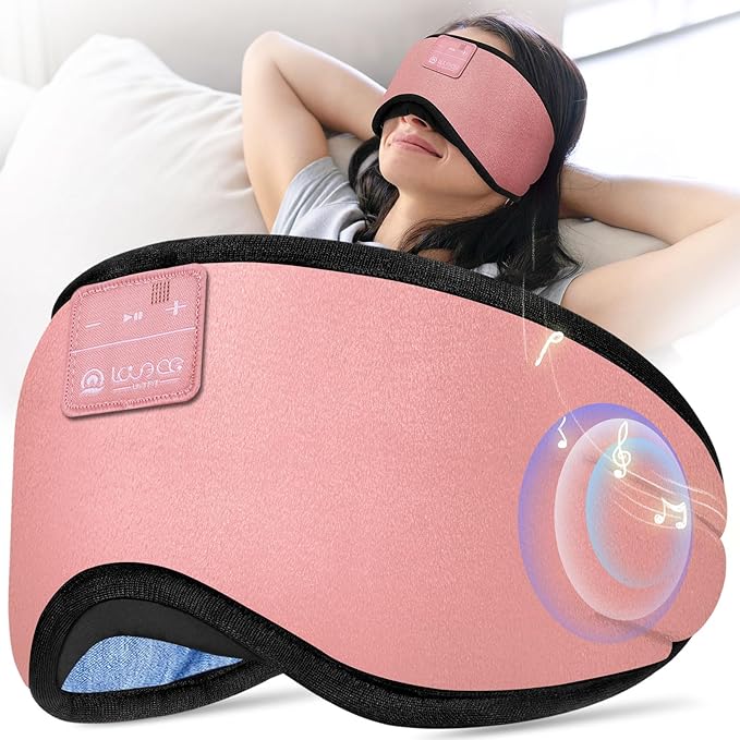 LOVE EYE Sleep Headphones Bluetooth 5.4 Sleeping Eye Mask Wireless Music Earphones with HD Speakers for Side Sleepers Total Blackout Cotton Mask for Travel, Home, Office, Unique Gifts