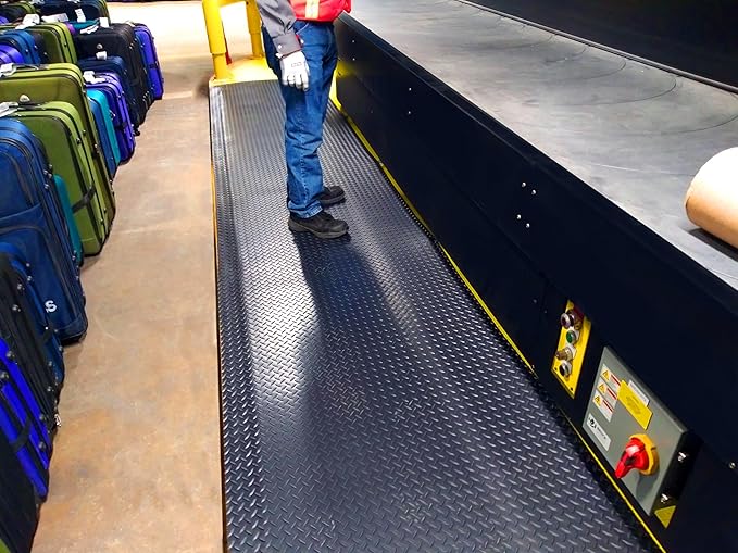 American Classic Diamond Plate Anti-Fatigue Mat – Closed-Cell Polymeric Sponge Base – Industrial Grade, Beveled Safety Edges, 9/16" or 1" Thick – Made in USA (Black, 2'x19'x9/16)