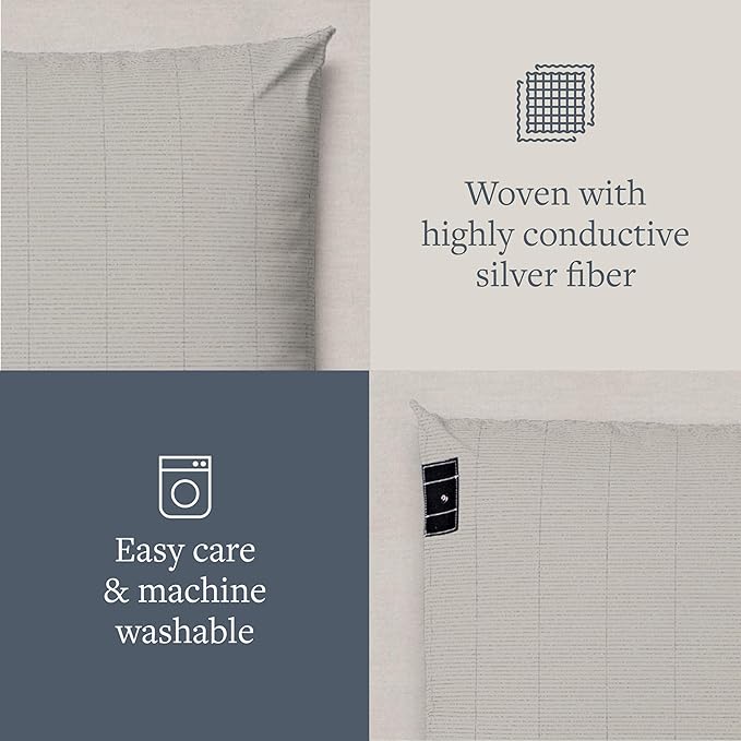 GroundLuxe Organic Grounding Pillowcase in Gray - Queen Size