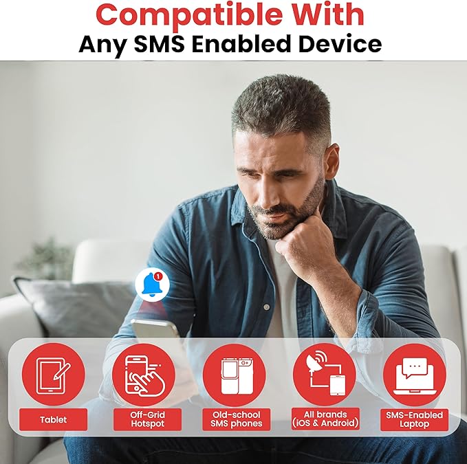 Instant Kini Safe Alert Wi-Fi Motion Sensor Alarm - Real-time SMS, Email, IFTTT - Great for Gun Safes, Cabinets, Office - Easy Install, No Subscription, Long Lasting Rechargeable Battery, USA-Made