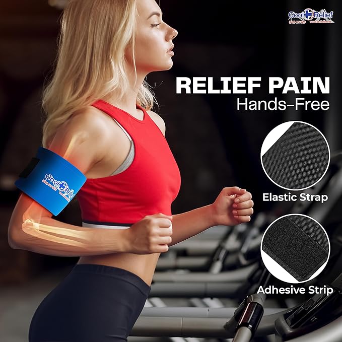 Pain Relief Ice Pack with Compression Strap for Hot & Cold Therapy - Long Lasting Reusable Gel Pack for Injuries | Use as Heat Wrap or Cold Pack for Wrist, Hand, Neck, Ankle, and Calves (6" X 12")
