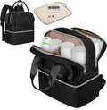 Fasrom Medicine Travel Bag Backpack with Insulated Compartment & Waterproof Mat, Double Layer Pill Bottle Organizer for Prescription, Vitamins and Medical Supplies, Black (Empty Bag Only)