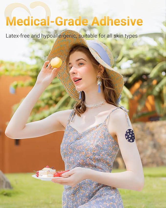 Libre 3 Sensor Covers Waterproof, Amolyfe 10 Pack Freestyle Libre 3 Plus Covers, Bump-Proof with Hard Cap, Breathable Latex Free Glucose Sensor CGM Adhesive Patches, 14-Day CGM Protection (Heart)