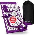 Premium Acupressure Mat, Strap & Pillow 3 Piece Gift Set, 12,348 Acupuncture Pressure Points for Back Pain Relief, Increased Energy, Relaxation, Drawstring Bag, Purple