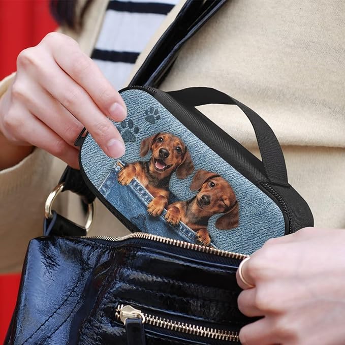 Cute Puppy Diabetic Supplies Bag Carrying Case Organizer for Diabetes Testing Kit, Blood Glucose Monitor Kit, Meter, Test Strips, Lancets, Insulin Cooler Travel Case Daily Life
