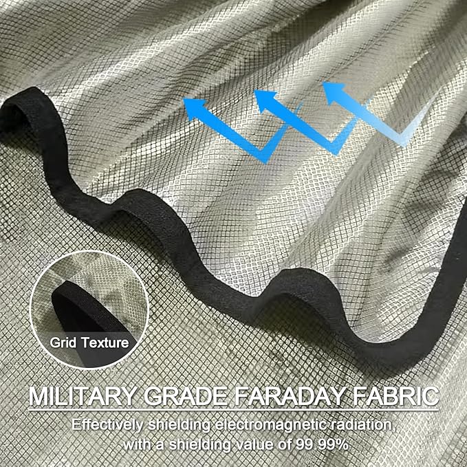 Faraday Blanket: Protection Against Direct Contact from WiFi, Protection Blanket for Cell Phone, Tablet, Electronics (20.5" x 17.5"), Black