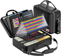 Tamfile Fireproof Document Box with Lock, Hard Case Fireproof Water Resistant File Organizer with 24 Colorful Pockets, Fire Safe Box for Important Documents, Valuables, Laptop, Passports (Black)