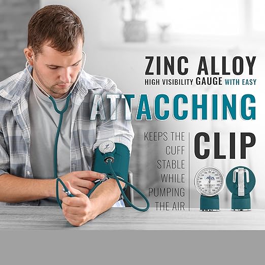 ASA TECHMED Medical Starter Kit – Stethoscope, Durable Blood Pressure Monitor, EMT Shears & Protective Carrying Case – Ideal for Healthcare Students & Professionals, Teal
