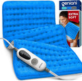GENIANI Electric Heating Pad for Back Pain & Cramps Relief, Electric Throw, Auto Shut Off, Machine Washable, Moist Heat Pad for Neck & Shoulder - Mother’s Day Gifts, 12x24 Electric Blue