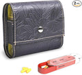 Pill Organizer,LIZIMANDU Weekly Travel Pill Case Box Medication Reminder Daily AM PM, Day Night 7 Compartments,for 4 Times A Day, 7 Days a Week-Includes Leather PU Carrying Case(1-Carved Black)