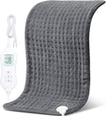 NOWWISH Heating Pad for Back Pain Relief & Period Cramps, 33x17 Inches Electric Heating Pad with 10 Heat Settings, Timer and Auto Shut-Off, Machine Washable, Mothers Day Gifts for Mom Women, Grey