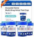 4 Pack 16 Panel Multi Drug Urine Test Kit, HEAL-CHECK Urine Drug Test Cup for Home or Workplace, Screens for Fen (Fentanyl), THC, AMP, BUP, BAR, BZO, COC, MET, MDMA, OPI, MTD, OXY, PCP, PPX, TCA, TML