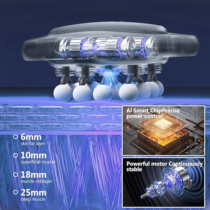 16-Head Massage Gun Kit, With 3 Modes And 30 Levels Of Adjustable Strength, Electric Deep Tissue Massager For Neck, Shoulder, Back, Leg Muscle Pain Relief, Ideal Gift For Women, Men, Moms And Dads
