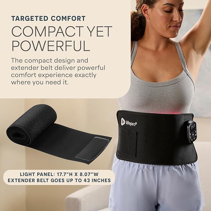 Lifepro Red Light Therapy Belt – Infrared Red Light Therapy for Body, Back and Shoulder with Triple Chip LEDs, Allevared Belt with 660nm & 850nm Wavelengths – for Daily Comfort & Wellness Support