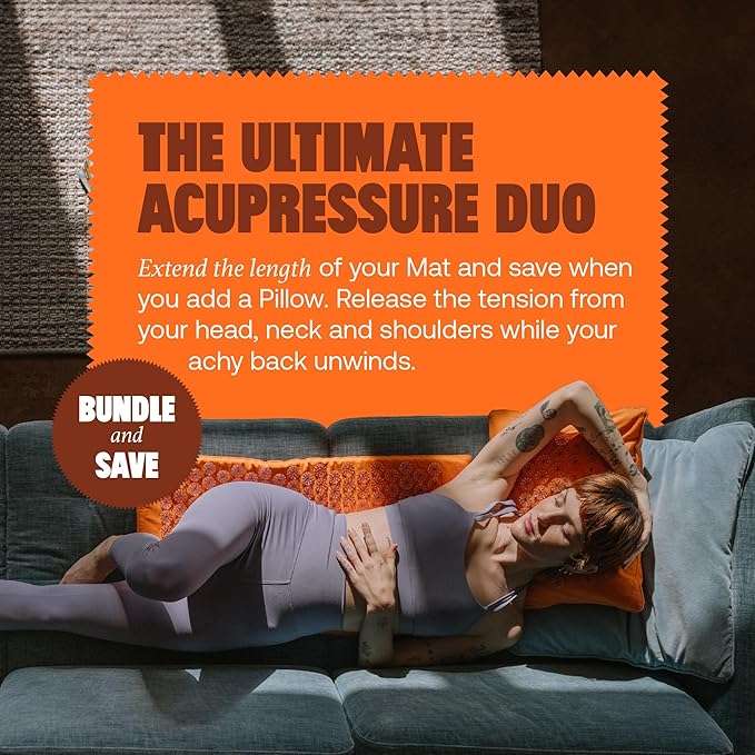 ShaktiMat Premium Acupressure Mat, Level 1 in Amber, Massage Muscles, Aid Sleep & Unlock Inner Tension | Similar to Acupuncture, No Needles Required | FSA/HSA Eligible