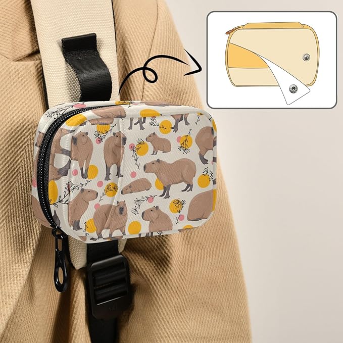 Pill Box Capybara 7 Day Pill Case Travel Pill Organizer Bag with Zipper Portable Weekly Vitamin Medicine Supplement Holder Pouch Bag