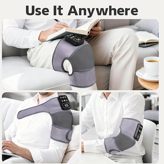 H&B Luxuries Heated Knee Massager 1 Pack – Cordless Knee Heating Pads with Vibration Massage, Pain Relief, Arthritis & Muscle Recovery