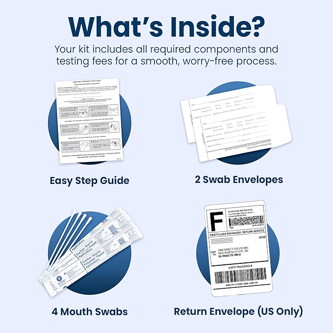 DNA Direct - Reliable At-Home Paternity Test for Child and Father, Fast and Dependable Paternity Test Results in 1-2 Days, All Lab Fees and USPS Return Included