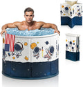 Foldable Portable Bathtub for Adults – 2-in-1 Hot & Cold Plunge, 105-Gal Large Capacity Collapsible Bathtub Adult, 6-layer Insulated Portable Soaking tub - Space-saving Design