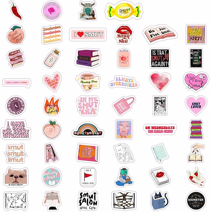 BulbaCraft 100Pcs SMU_tty Book Stickers - Spicy Book Stickers, Bookish Decals for Adults, Gifts for Women & Men
