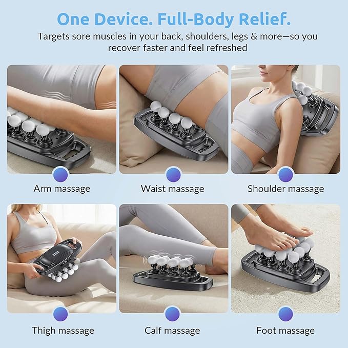 16-Head Professional Massage Gun, Deep Tissue Percussion Massager with 3 Modes & 30 Levels, Quiet Powerful Motor for Muscle Recovery, Pain Relief Device for Back, Neck, Shoulders