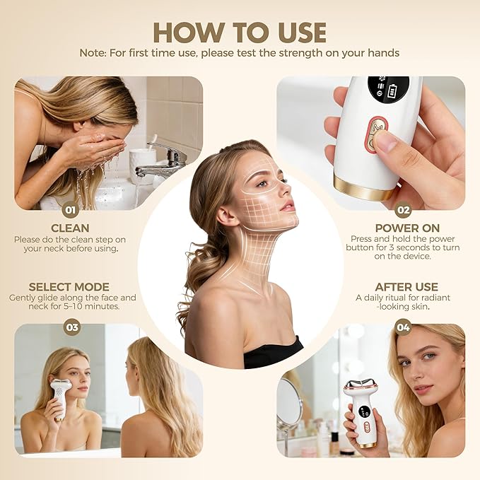 7-in-1 Cold Heated Facial Massager, Red Light Therapy for Face, Portable Microcurrent Facial Device, Cold Face Depuffer to Shaping and Reduce Swelling,Can Tightening Lifting Electric Gua Sha
