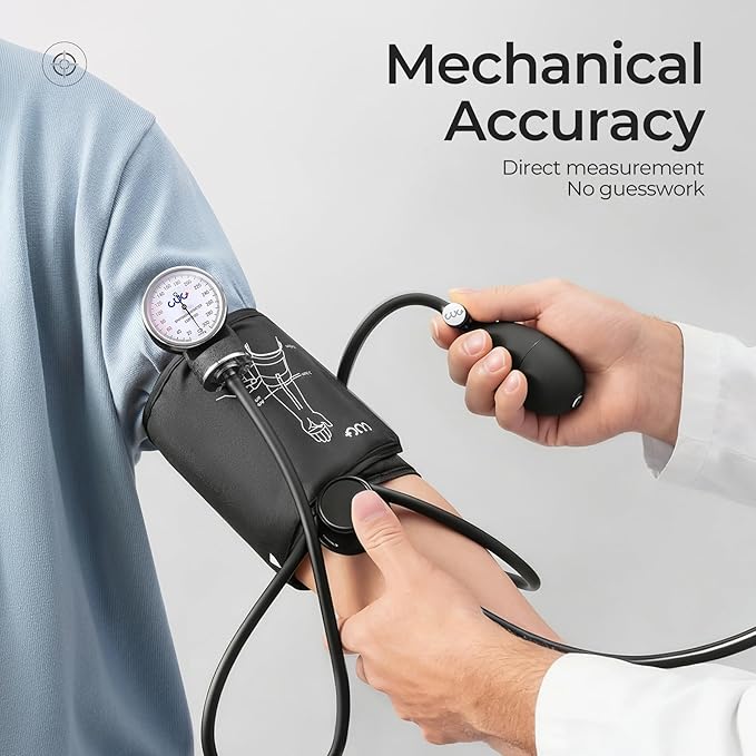 Professional Aneroid Sphygmomanometer, 2 Blood Pressure Cuff Manual (9-17in & 13-21in), Precision Copper & Brass Movement, Calibration Tool, Ideal for Doctors, Nurses, and Students