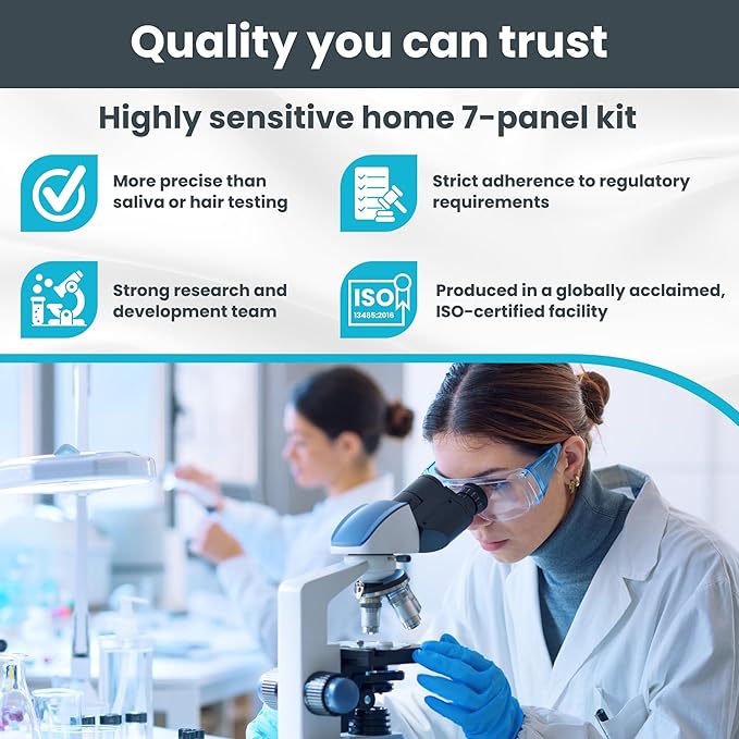 Exploro 7 Panel Drug Test Kit – at Home Urine Drug Test for THC, Cocaine, Opiates, Amphetamines, Benzodiazepines, MDMA & Methamphetamines – Easy & Accurate at Home Drug Testing Strips (Pack of 2)