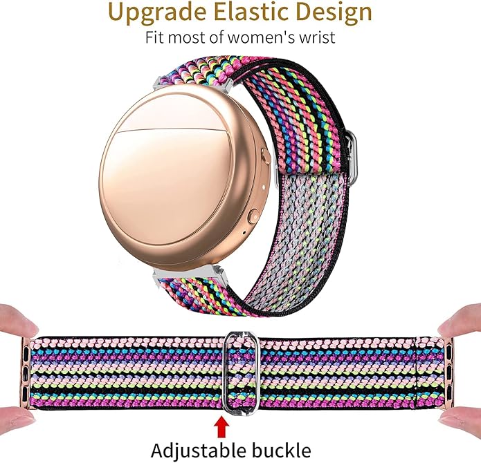 Lamshaw Compatible for Embr Wave 2 Band, 18mm Stretch Elastics Nylon Adjustable Replacement Strap Accessories Compatible for Embr Wave 2 Thermal Wristband