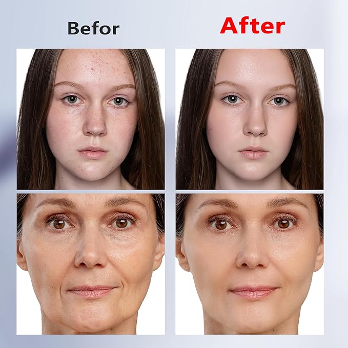 Red Light Therapy for Face, 7 Colors LED Mask Light Therapy, Infrared Face Mask Light Therapy for Reduce Wrinkles, Skincare at Home and Travel, Green