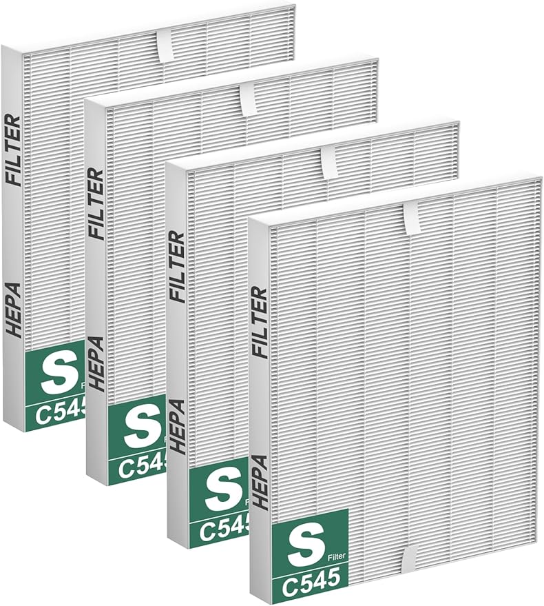 Improvedhand C545 Replacement Filter S Compatible with Winix C545 Air Purifier, Main Filter, Replaces Filter S 1712-0096-00 4PACK