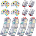 4PCS 7-Day Pill Organizer with Labels – Compact Daily Medication Case | Travel-Sized (3.7" x 2.4") Secure Lock | AM/PM Compartments | Includes 300+ Common Medicines Vitamins Health Product Sticker