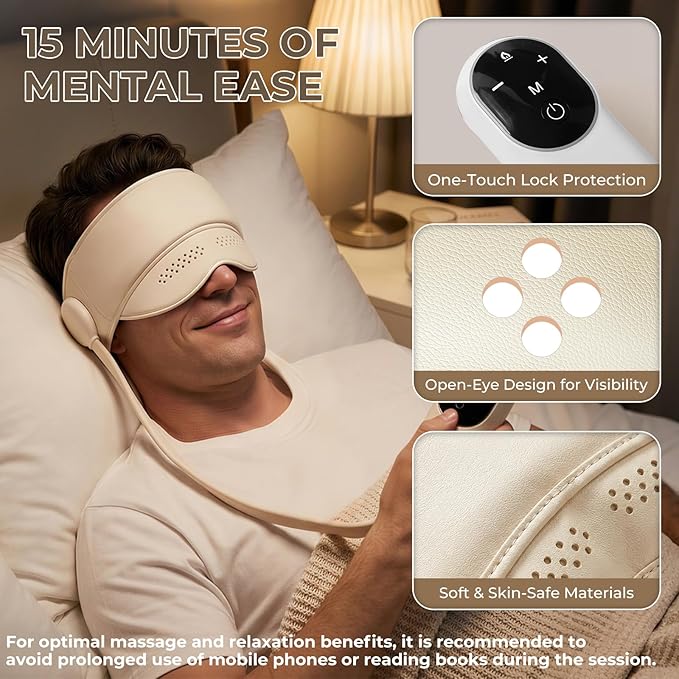 YETEE Head Massager with Heat,Head Massager for Headaches, Eye and Scalp Massager, Comfort Focused Massage Device, 3 Heat Levels, 4 Massage Modes, 6 Airbag Massage Zones