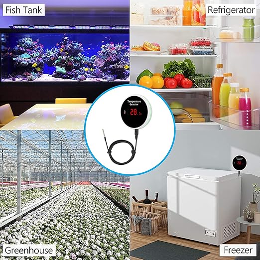 WiFi Temperature Sensor Smart Thermometer: Digital Temperature Monitor Gauge with Waterproof External Probe, App Alert & Buzzer Alarm, Rechargeable Battery, for Freezer, Refrigerator, Fish Tank