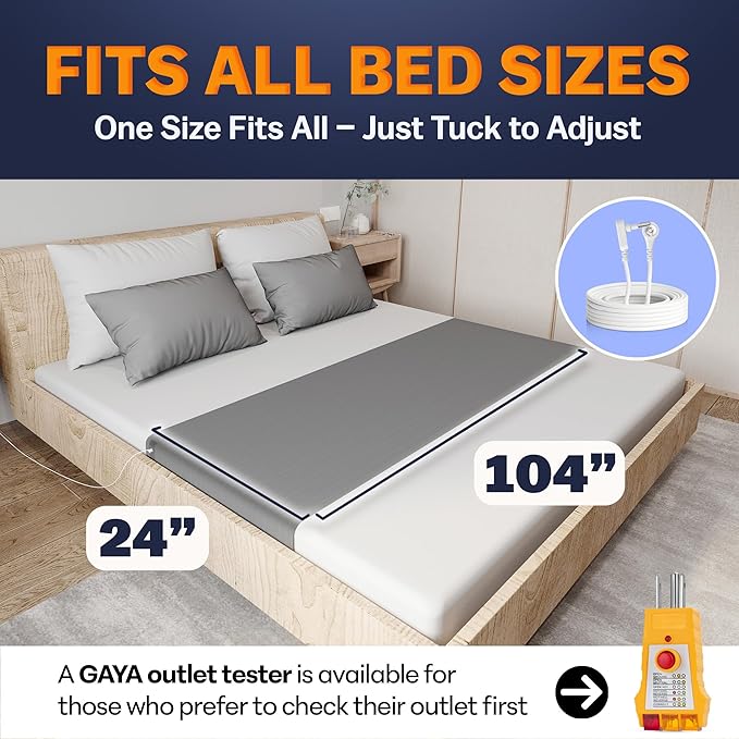 Grounding Sheet for Bed with Grounding Tester, Silver Threads - One Size For All Beds, Extra Soft 95% Organic Cotton 5% Pure Silver, Grounding Bed Sheets, Improve Sleep & Reduce Stress Earthing Sheets