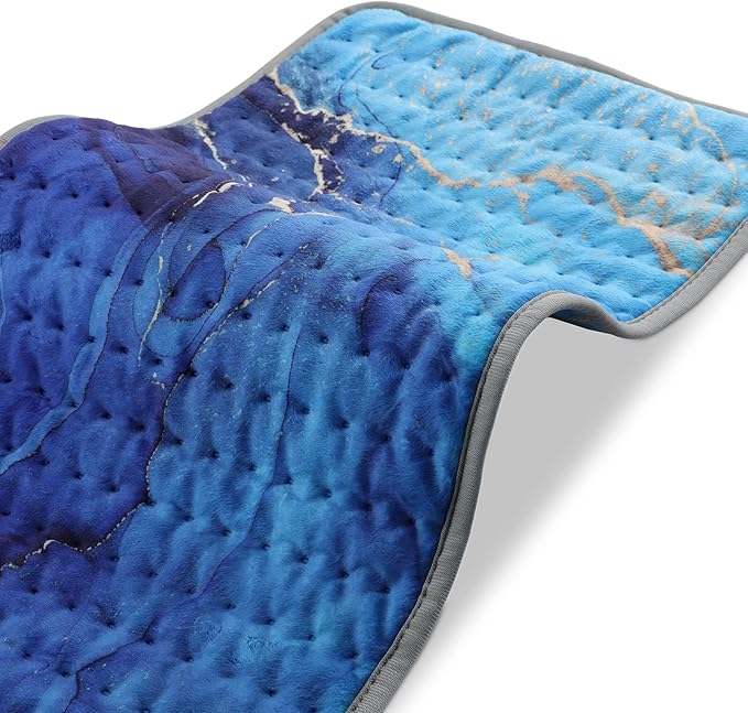 [2024 Upgrade] XL Heating Pad for Back/Shoulder/Neck/Knee/Leg Pain, Cramps and Arthritis Relief, 6 Fast Heating Settings, Auto-Off, Machine Washable, Moist Dry Heat Options, 12"x24" (Ocean)