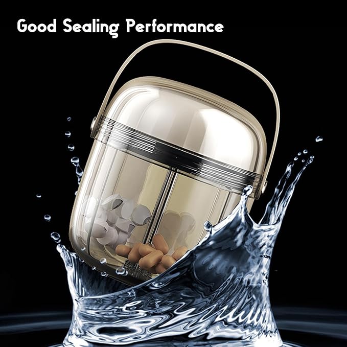 MURRI&MURRDI Pill Organizer with 4 Compartments, Travel Pill Box Portable Pill Case Anti-Mixing & Wide Opening, Compact Pill Container Holder for Vitamins Fish Oils Medications (F Cream White)