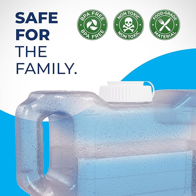 Refrigerator Water Dispenser 1.1 Gallon – Leak-Proof Slim Fridge Water Container with Spigot – BPA-Free Refillable Water Jug (Clear)