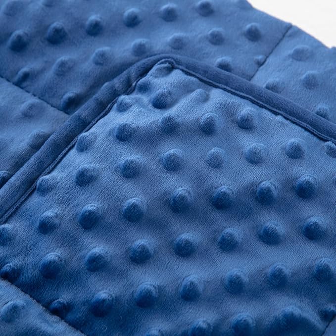 Weighted Blanket with Minky Duvet All Season,Reversible Soft Heavy Weighted Blanket for Adult Blue(7lb,40in*60in)