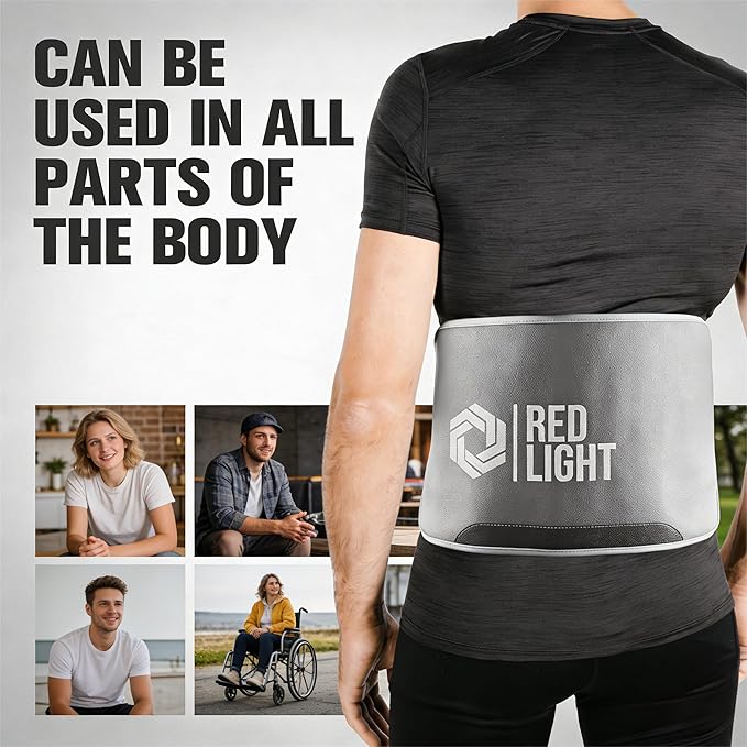 Portable Red Light Belt for Body, LED Light Wrap for Back Shoulder Waist, Supports Muscle Relaxation and Comfort, Gift for Men Women