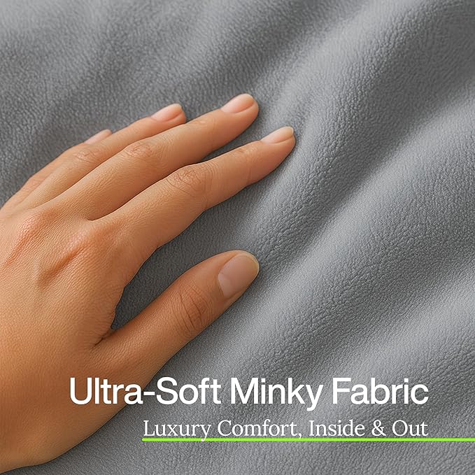 HomeSmart Queen Size Weighted Blanket Cover – Ultra Soft Minky Frabic, Grey, Fits 88"x88" Weighted Blanket (Cover Only)