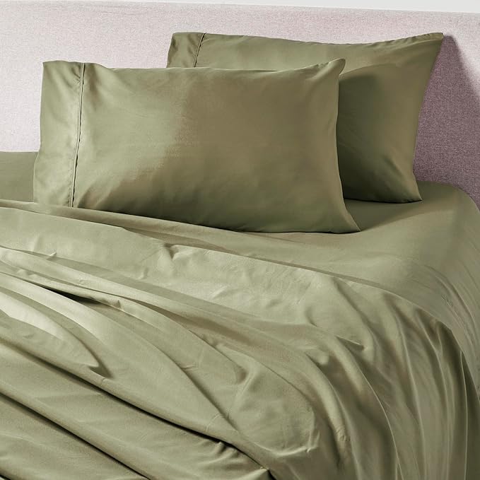 PeachSkinSheets Cooling Bed Sheets for Hot Sleepers - Ultra-Soft Breathable Luxury Microfiber Sheet Set, Moisture-Wicking, Deep Pocket, Oeko-TEX® (California King Size, Sage Green)