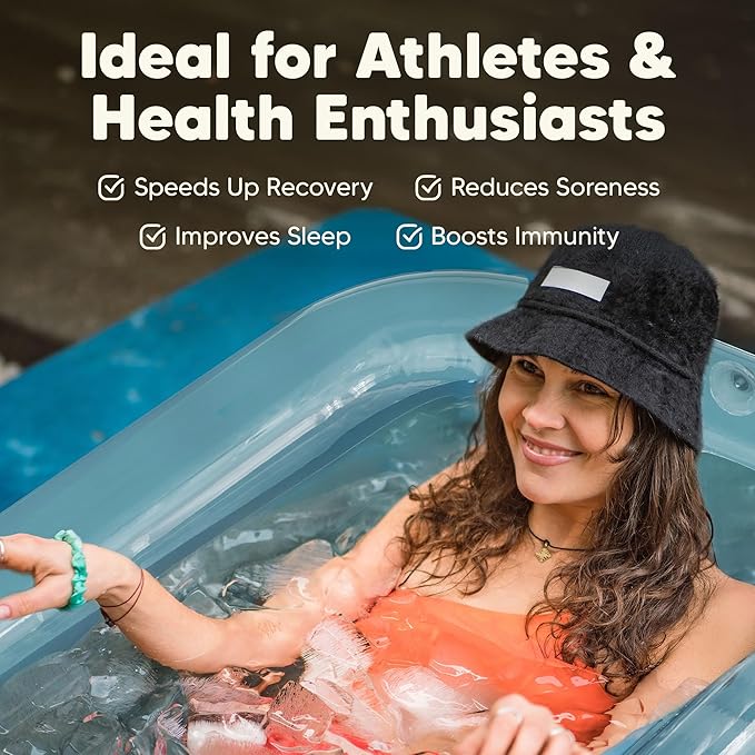 Inflatable Ice Bath Tub -XL Clear See Through - Ice Plunge Tub for Cold Water Therapy - Portable Cold Plunge Tub - Indoor & Outdoor - Inflatable Tub for Adults - Ice Tub for Athletes - Cold Tub