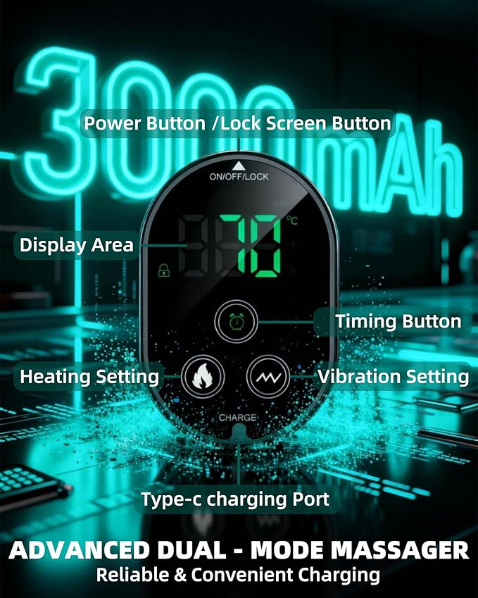 2in1 Foot and Ankle Massager with Heat and Vibration. Foot Renew. Cordless Ankle Massager for Circulation and Pain Relief, Suitable for Neuropathy and Muscle Fatigue. Gifts for Dad Mom Men Women（1pc）