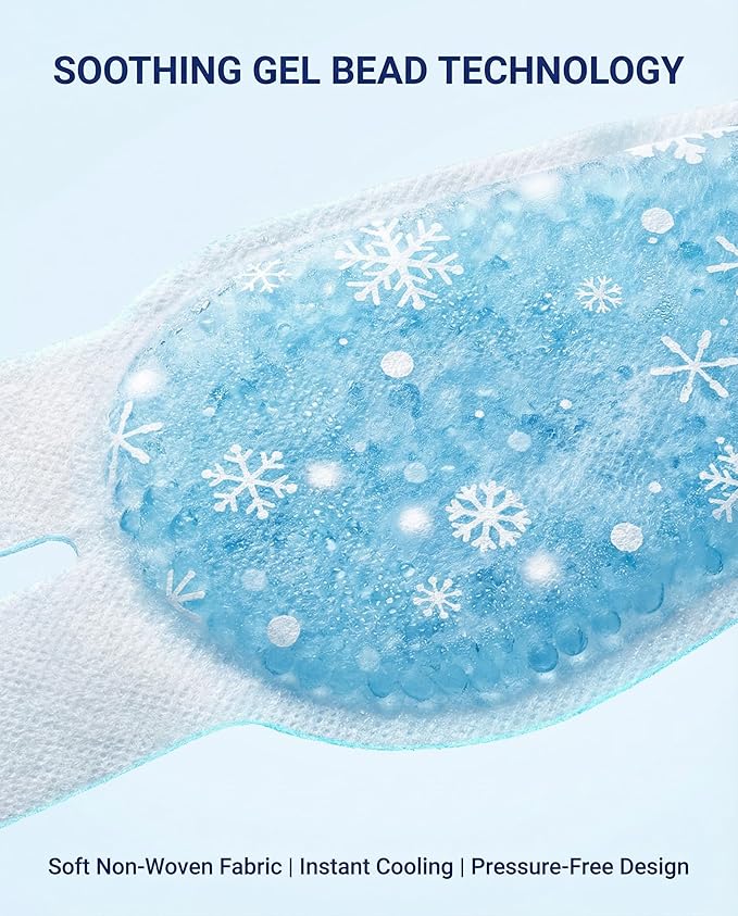 Cooling Eye Masks for Puffy Eyes and Migraine Relief, Disposable Cold Compress Eye Mask for Sleeping Travel Spa, Instant Soothing Eye Pads with Non-Woven Fabric, 10 Pack
