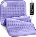 Heating Pad for Back Pain Relief - 24"x12" Electric Heat Pad,6 Heat Settings & 4 Auto Off, Machine Washable,Overheat Protection,for Shoulders,Neck,Period Cramps,Gifts for Women Mom Her Wife [Purple]