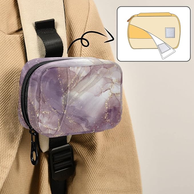 Purple Rose Marble Pill Case, Weekly Portable Pill Bag Container 7 Days Cute Pill Box Organizer Vitamin Supplement Holder with Zipper for Travel Family Business