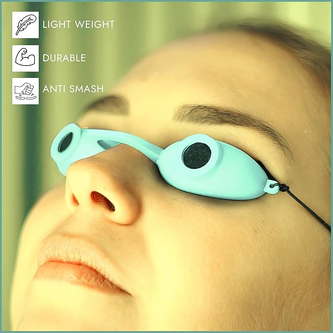 Super Sunnies EVO Flex UV Eye Protection, FDA Compliant, Tanning Bed Goggles, Red Light Theraphy Eyeshields with Case