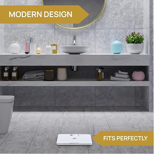 INEVIFIT Bathroom Scale, Highly Accurate Digital Bathroom Body Scale, Measures Weight up to 400 lbs. Includes Batteries