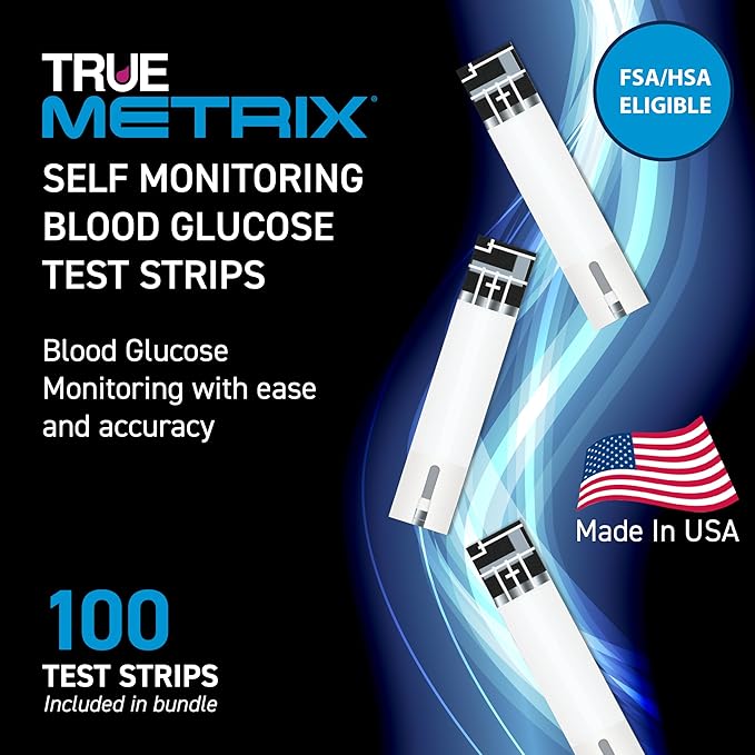 TRUE METRIX Self Monitoring Blood Glucose Test Strips, TRUE METRIX Family of Self Monitoring Blood Glucose Meters, Value Pack, 100 Count (2, 50-Count Boxes)